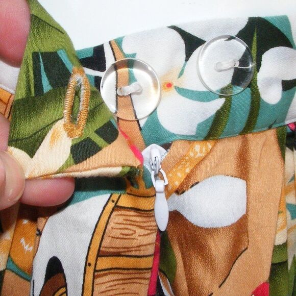 GRACE KARIN Skirt, S Pin Up Girl Hawaiian Pockets, Fit & Flare, Multicolor - Picture 10 of 11